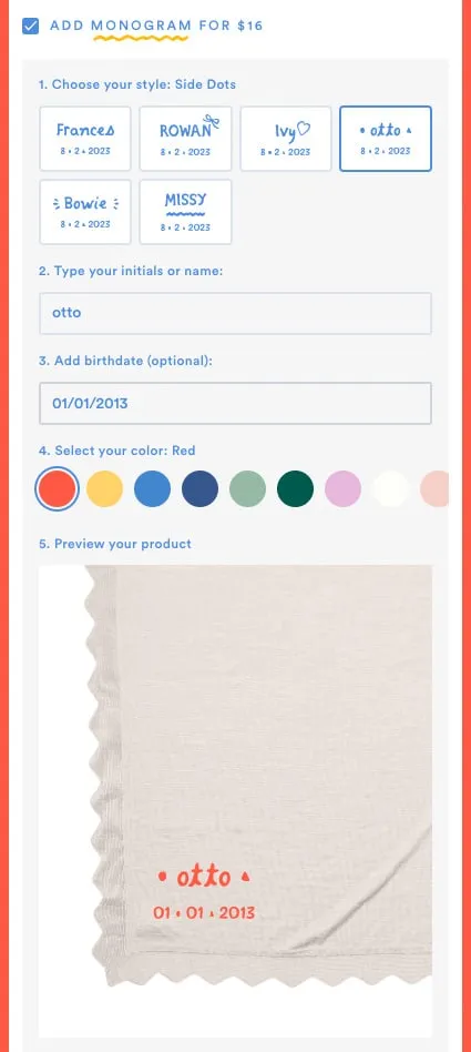 The Oso & Me monogram shop