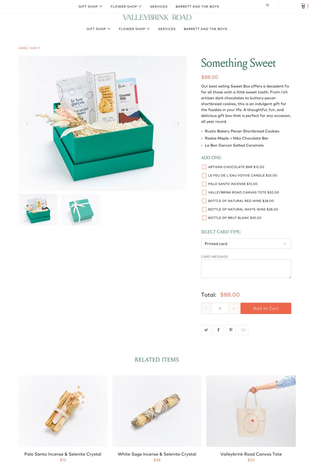 Valleybrink Road Product page